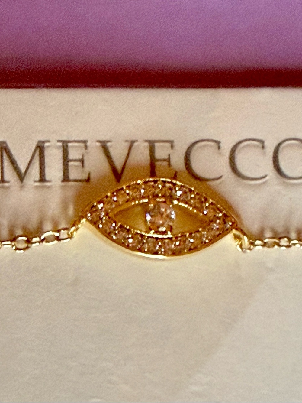 Ecco Gold-Tone Evil Eye Necklace with Clear Crystals